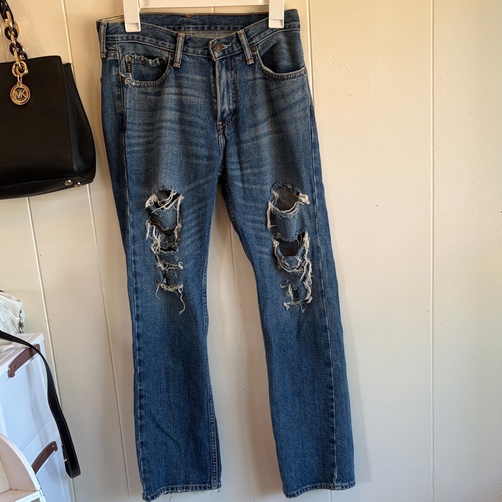 2/20$ Abercrombie & Fitch Classic Blue Denim distressed boys jeans